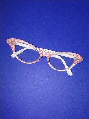 Dr.Peepers Cat-Eye Pink Checkered Eyeglass Frames